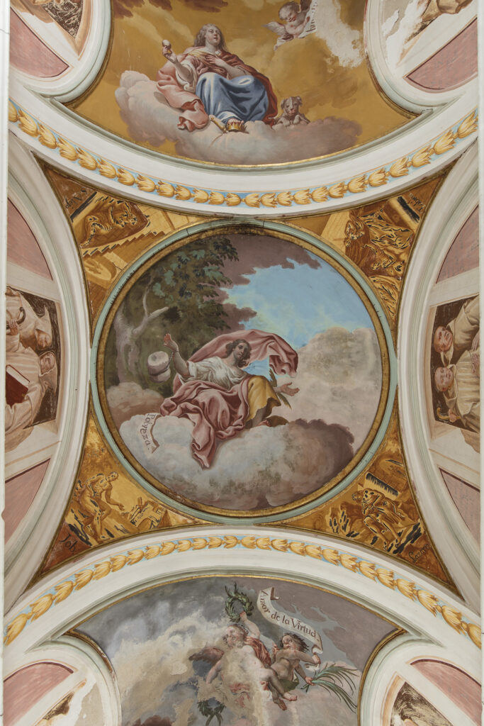 Detalle de una de las pinturas situadas en la iglesia. Todas ellas son obra de fray Manuel Bayeu. Diputación Provincial de Huesca.