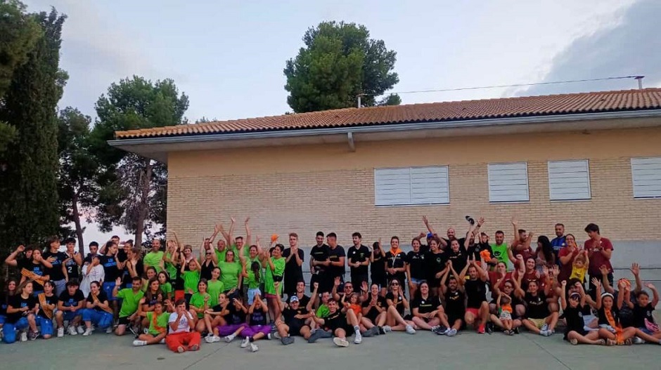 Las peñas durante las fiestas de Monegrillo del pasado año.