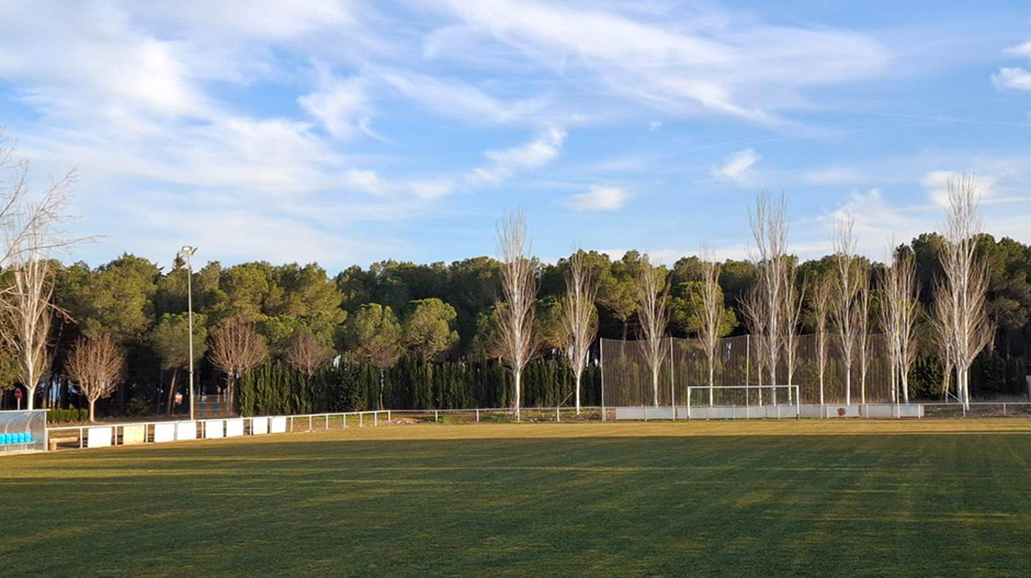 Imagen del estado actual del campo de fútbol de La Cartuja de Monegros.